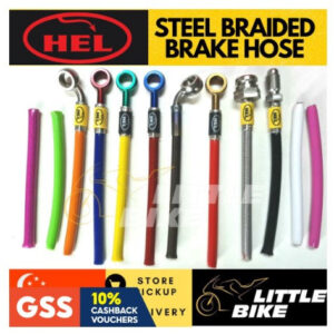 100% ORIGINAL HEL Stainless Steel braided brake hose motorcycle honda yamaha sniper mt15 aerox adv150 r15v3