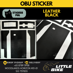 OBU motorcycle sticker Leather black decal vinyl skin wrap