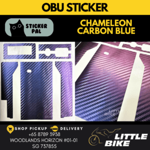 OBU motorcycle sticker Chameleon Carbon blue decal vinyl skin wrap