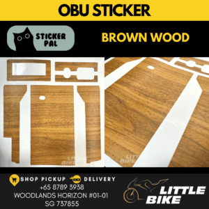 OBU motorcycle sticker Brown wood decal vinyl skin wrap