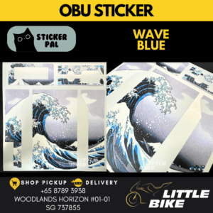 OBU motorcycle sticker Wave Blue decal vinyl skin wrap