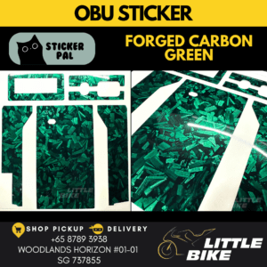 OBU motorcycle sticker Forged Carbon green decal vinyl skin wrap