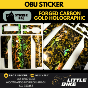 OBU motorcycle sticker Forged Carbon Gold Holographic decal vinyl skin wrap