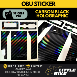 OBU motorcycle sticker Carbon black holograhpic decal vinyl skin wrap