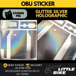 OBU motorcycle sticker Gliter silver holographic decal vinyl skin wrap