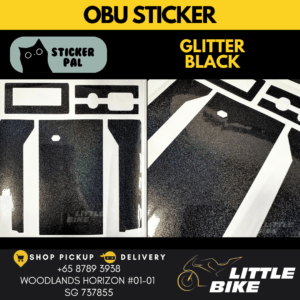 OBU motorcycle sticker Gliter Black decal vinyl skin wrap