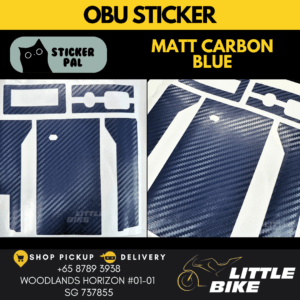OBU motorcycle sticker Matt Carbon blue decal vinyl skin wrap