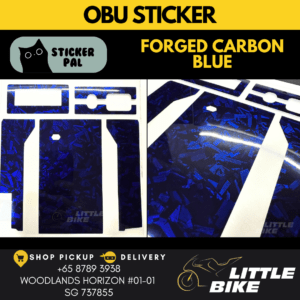OBU motorcycle sticker Forged Carbon blue decal vinyl skin wrap