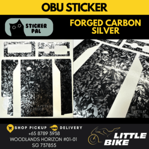 OBU motorcycle sticker Forged Carbon silver decal vinyl skin wrap