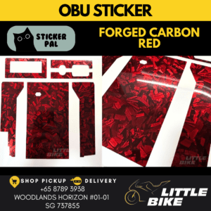 OBU motorcycle sticker Forged Carbon Red decal vinyl skin wrap