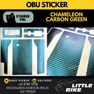 OBU motorcycle sticker Chameleon Carbon green decal vinyl skin wrap