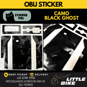 OBU motorcycle sticker Camo Black Ghost decal vinyl skin wrap