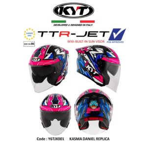 PSB Approved KYT TTR-JET Kasma Daniel Replica Double visor Sun visor Motorcycle helmet