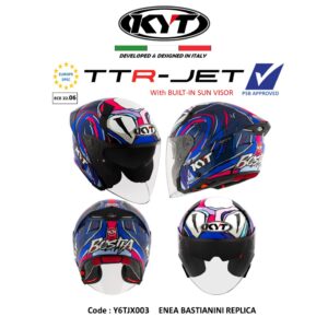 PSB Approved KYT TTR-JET ENEA Bastianini Replica Double visor Sun visor Motorcycle helmet