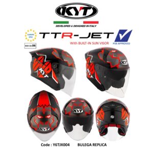 PSB Approved KYT TTR-JET Bulega Replica Double visor Sun visor Motorcycle helmet