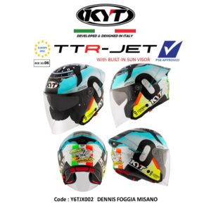 PSB Approved KYT TTR-JET Dennis Foggia Misano Double visor Sun visor Motorcycle helmet