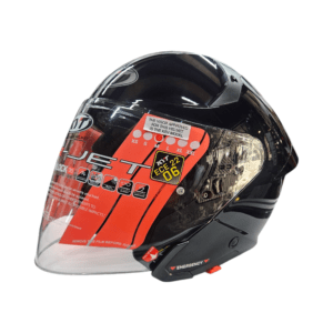 PSB Approved KYT TTR-JET Plain gloss black Double visor Sun visor Motorcycle helmet