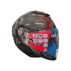 SHARK RS jet Carbon Ikonic Carbon Red Chrome Carbon Helmet (DRU)