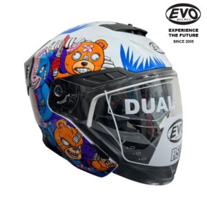PSB Approved Motorcycle helmet EVO RS9 Naughty Pearl White Pink Blue