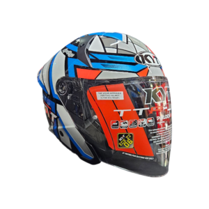 PSB Approved KYT TTR-JET Mosaic Blue Double visor Sun visor Motorcycle helmet