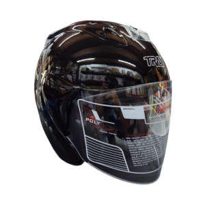 PSB Approved Trax TR03ZR Gloss black Motorcycle helmet