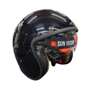 MT Helmets Le Mans 2 SV Solid A1 Gloss Black Retro Classic 3 Button Helmet