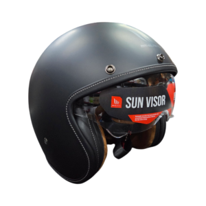 MT Helmets Le Mans 2 SV Solid A1 Matt Black Retro Classic 3 Button Helmet
