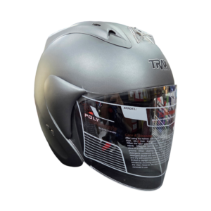 PSB Approved Trax TR03ZR Titan Grey Motorcycle helmet