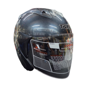 PSB Approved Trax TR03ZR Gloss Grey Motorcycle helmet