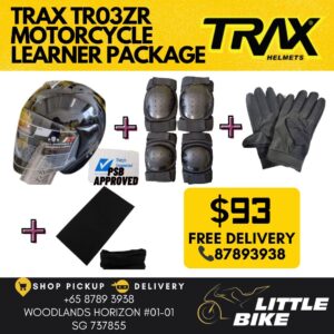 PSB Approved Trax Tr03zr Motorcycle Learner Package