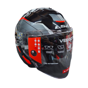 LS2 Verso 2 AIR Black Red Motorcycle helmet ECE22.06