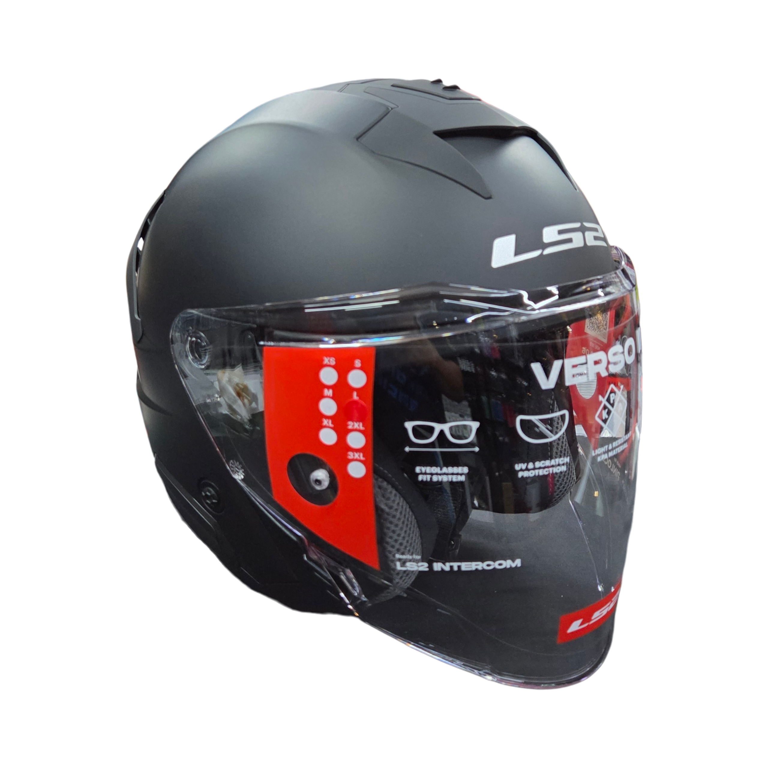 LS2 Verso 2 Matt Black Motorcycle helmet ECE22.06