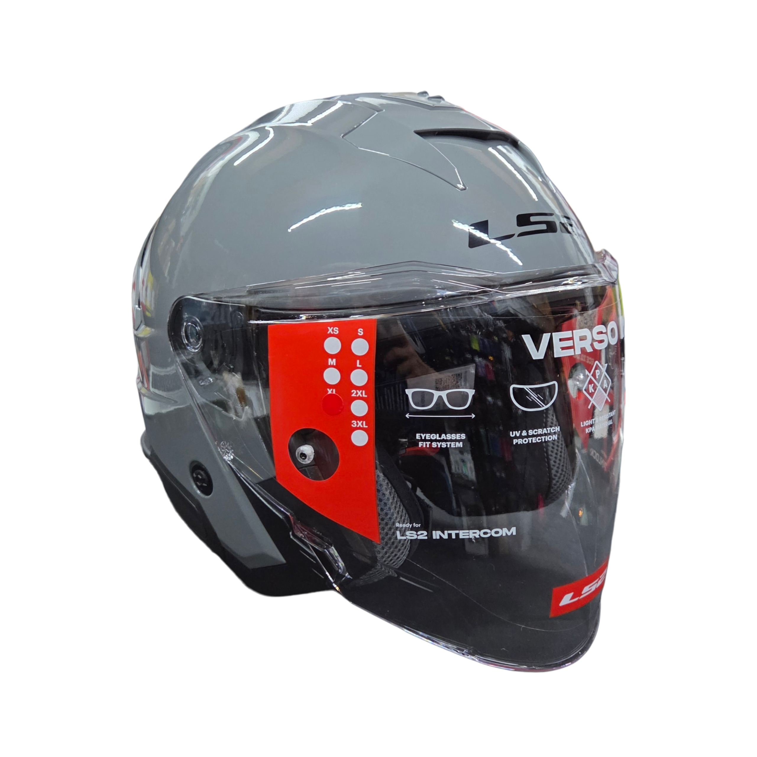LS2 Verso 2 Nardo Grey Motorcycle helmet ECE22.06