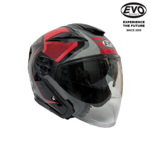ECE 22.06 Motorcycle helmet EVO RS10 Kirei Glossy Black Red Grey