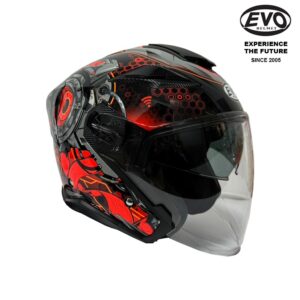 ECE 22.06 Motorcycle helmet EVO RS10 Universe Glossy Black Orange
