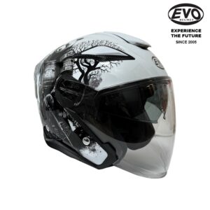 ECE 22.06 Motorcycle helmet EVO RS10 Panda Pearl White Black