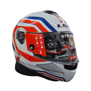 LS2 Strobe 2 Phantom Titanium White Blue Red Motorcycle helmet ECE22.06