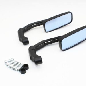 Motorcycle Side Mirrors black rectangle metal